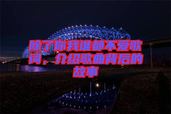 除了你我誰(shuí)都不愛(ài)歌詞，介紹歌曲背后的故事