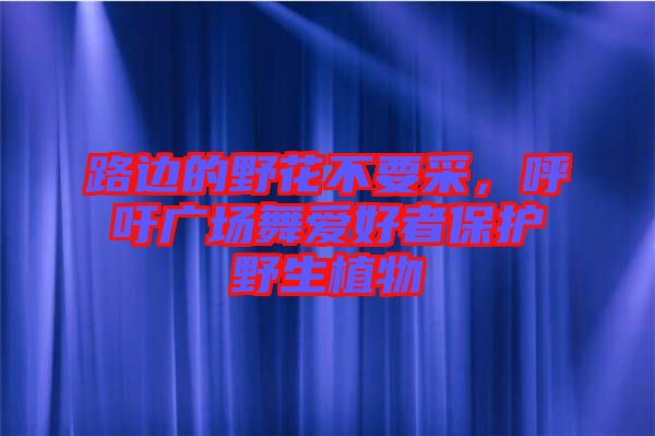 路邊的野花不要采，呼吁廣場舞愛好者保護野生植物