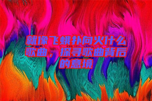 就像飛蛾撲向火什么歌曲，探尋歌曲背后的意境