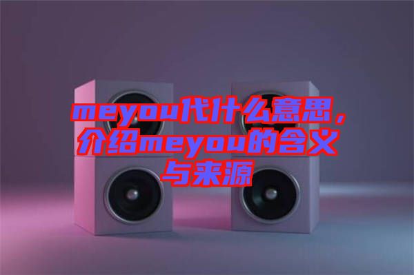 meyou代什么意思，介紹meyou的含義與來源