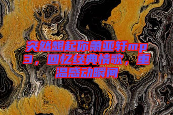 突然想起你蕭亞軒mp3，回憶經(jīng)典情歌，重溫感動瞬間