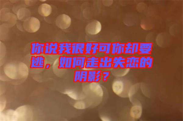 你說我很好可你卻要逃，如何走出失戀的陰影？