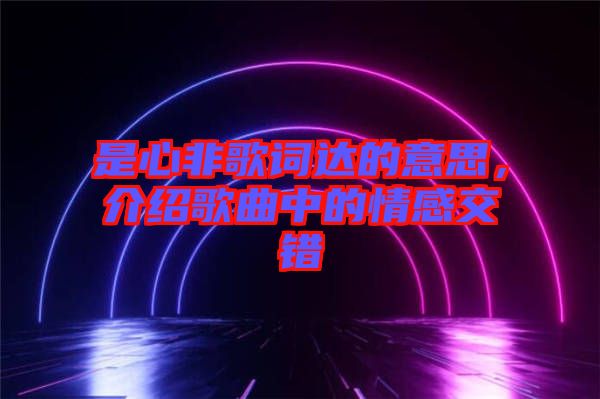 是心非歌詞達的意思，介紹歌曲中的情感交錯