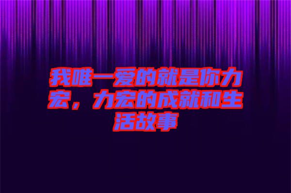 我唯一愛的就是你力宏，力宏的成就和生活故事