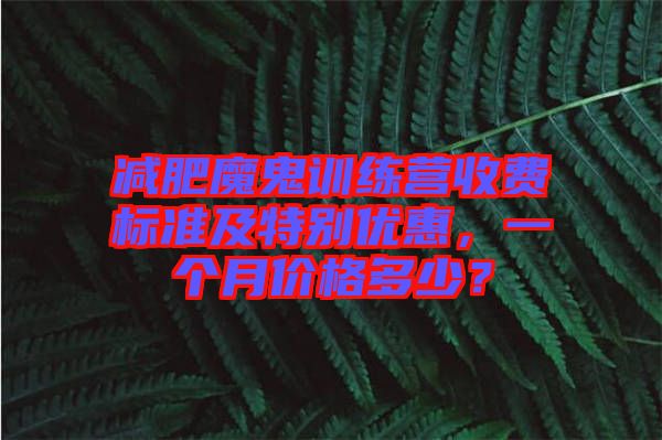 減肥魔鬼訓練營收費標準及特別優(yōu)惠，一個月價格多少？