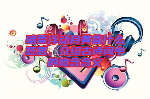 暗香浮動(dòng)月黃昏什么意思，介紹古詩詞中的隱含含義