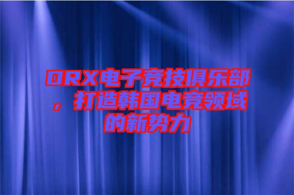 DRX電子競技俱樂部，打造韓國電競領(lǐng)域的新勢力