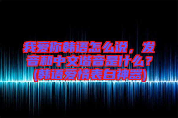 我愛你韓語怎么說，發(fā)音和中文諧音是什么？(韓語愛情表白神器)