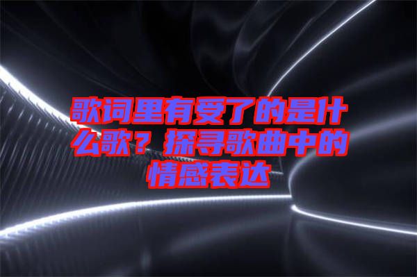 歌詞里有受了的是什么歌？探尋歌曲中的情感表達(dá)