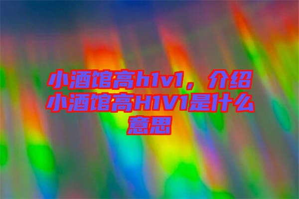 小酒館高h(yuǎn)1v1，介紹小酒館高H1V1是什么意思