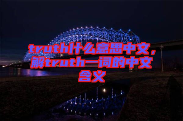 truth什么意思中文，解truth一詞的中文含義