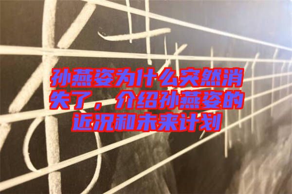 孫燕姿為什么突然消失了，介紹孫燕姿的近況和未來計劃