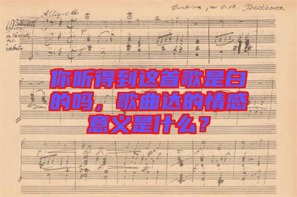 你聽得到這首歌是白的嗎，歌曲達(dá)的情感意義是什么？